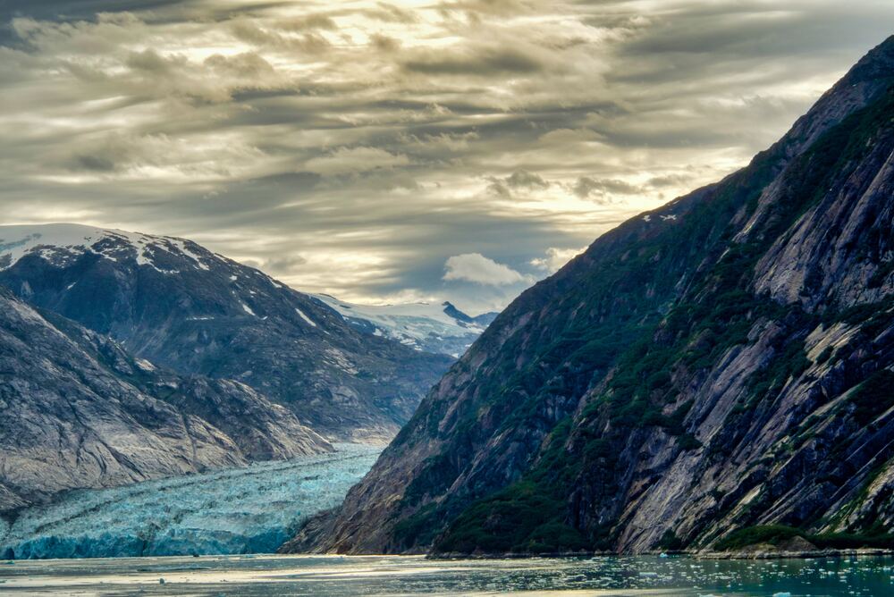 Dawes Glacier running into river