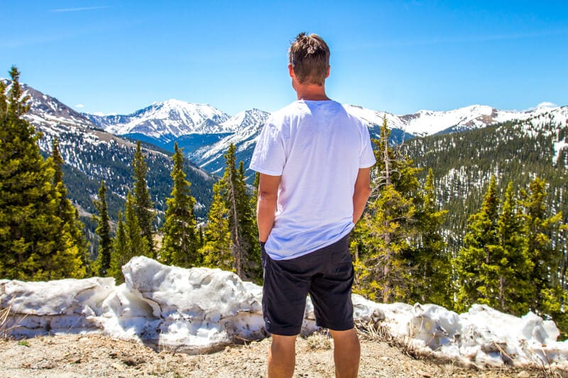 craig looking at mountain view on Independence Pass, Aspen / Snowmass, Colorado 