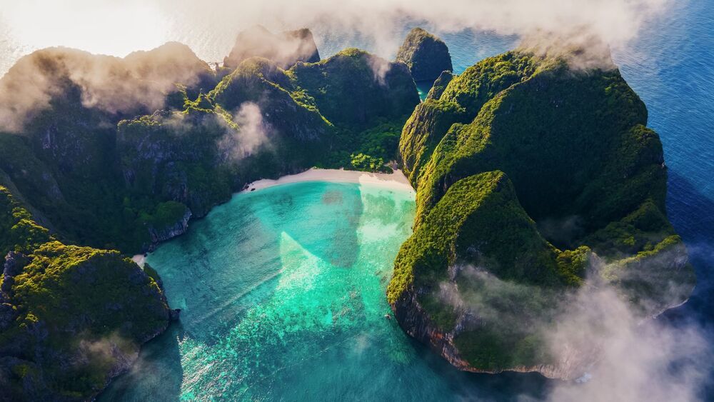 aerial view of Maya-Bay