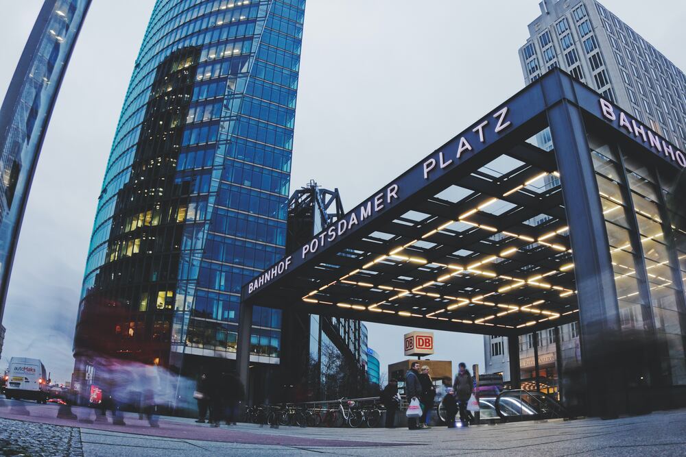 people standing outside Potsdamer Platz