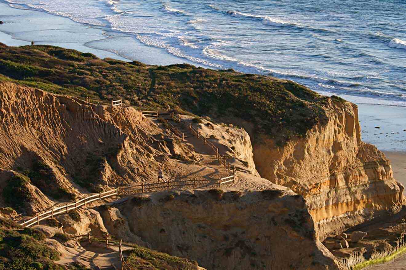 a view of the ocean from a cliff