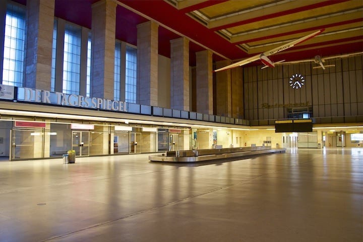 inside an abandoned airport terminal