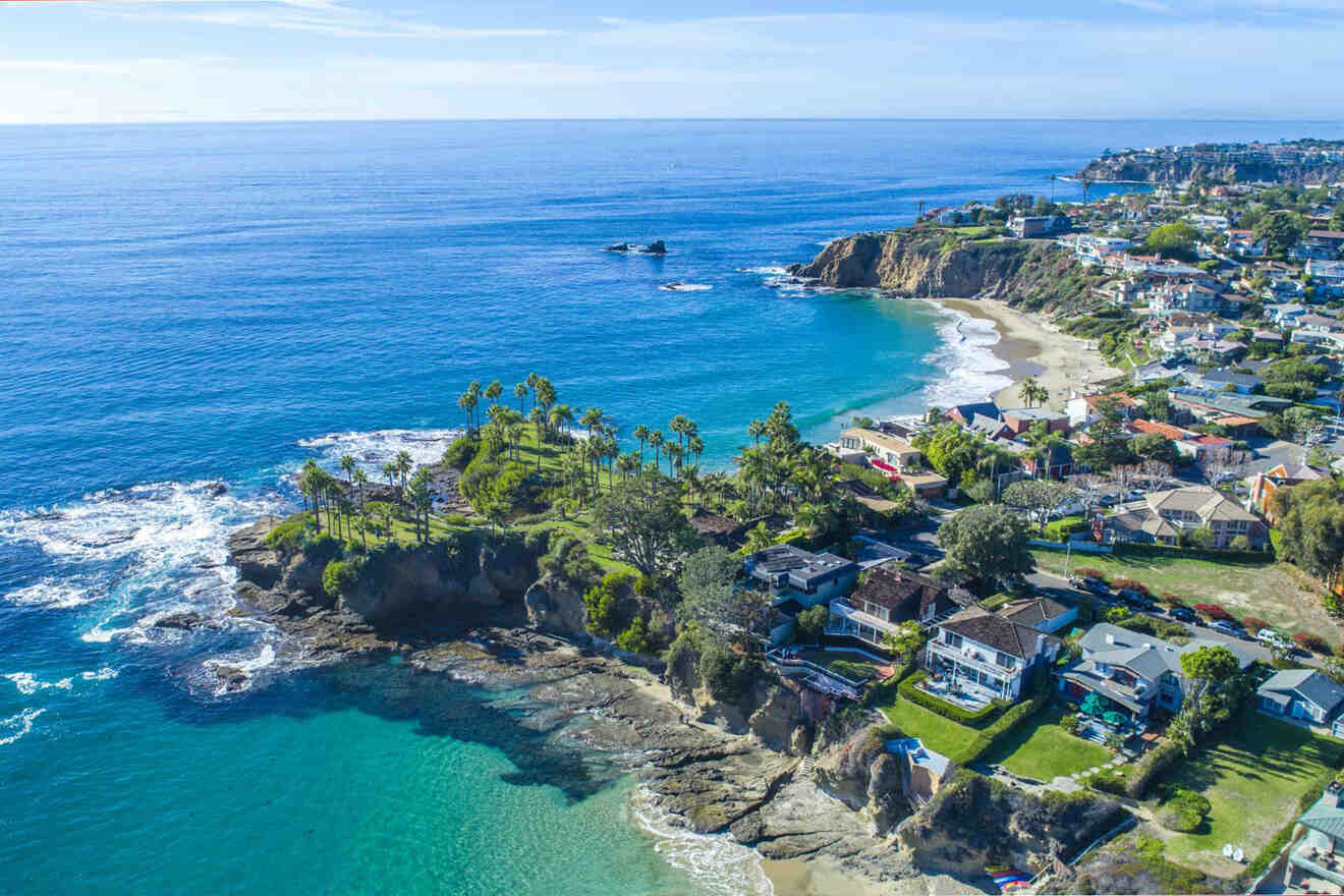 a bird's eye view of the ocean and houses