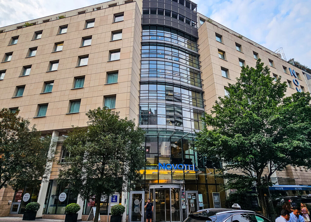 Exterior of a Novotel Hotel with bricks and glass