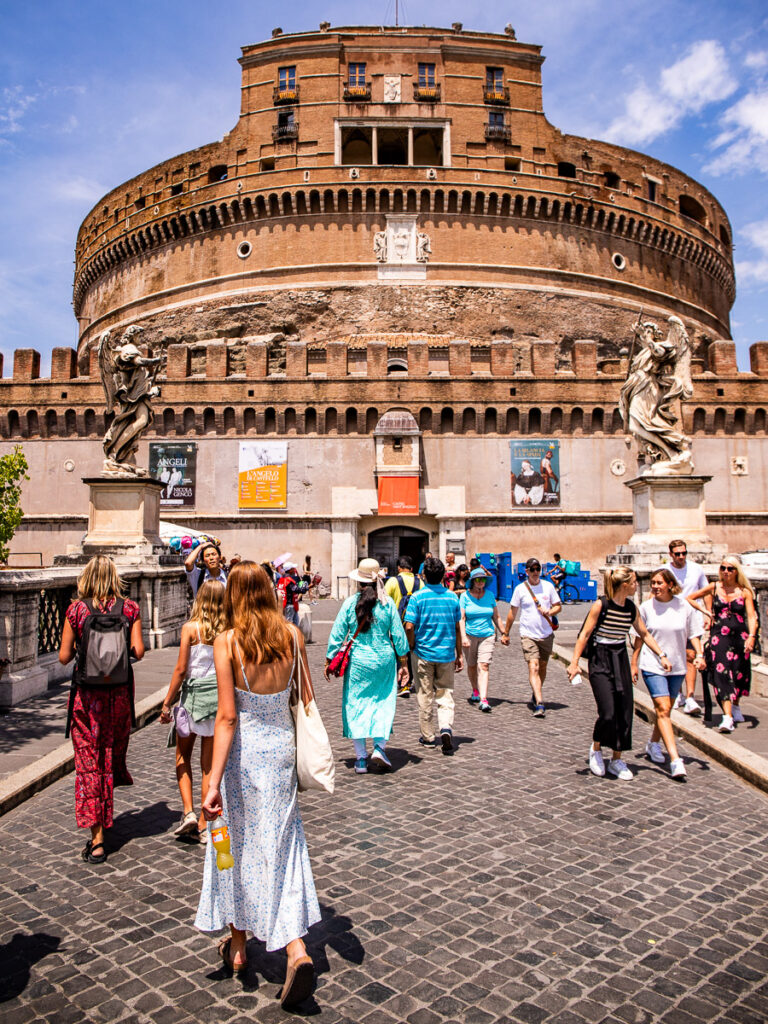 People exploring the streets of Rome