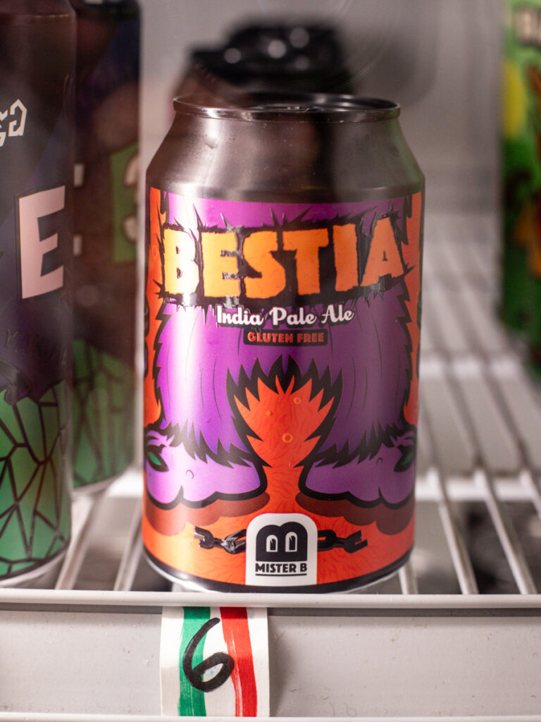 can of bestia ipa in fridge