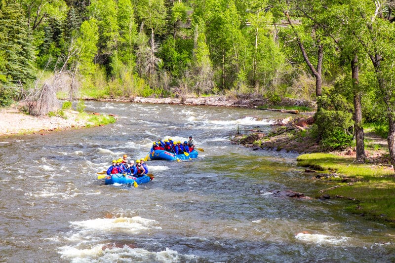 people white water rafting Roaring Forks River