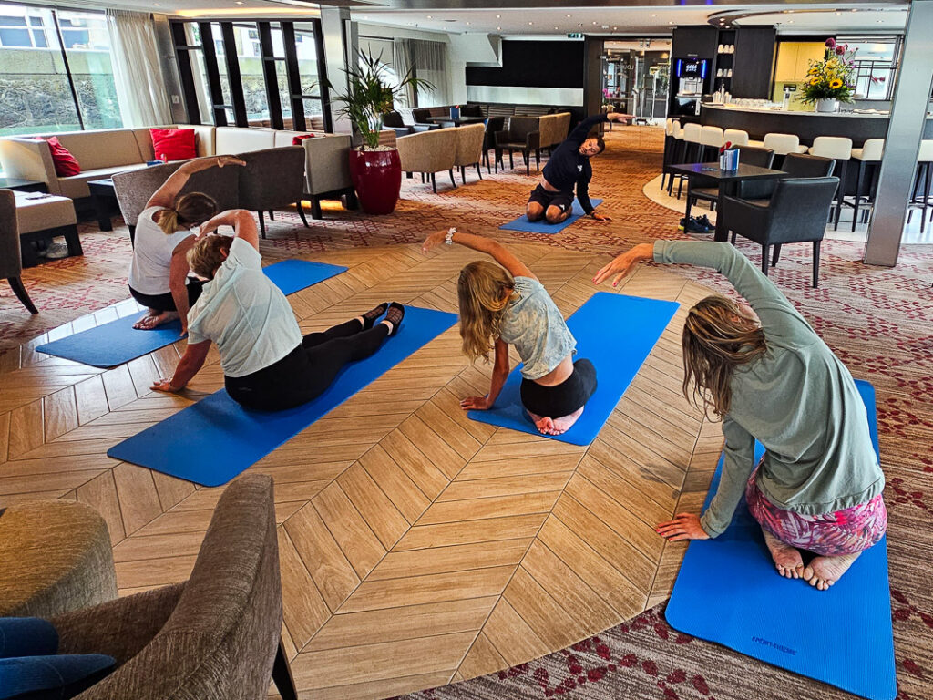 Ladies doing yoga