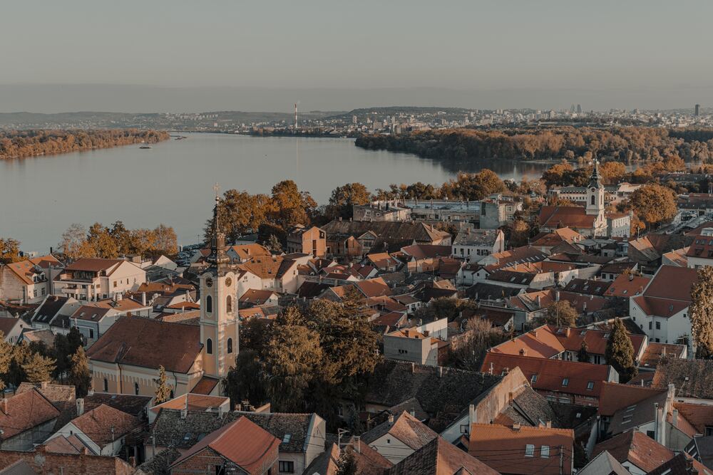 buildings of zemun clustered by the river