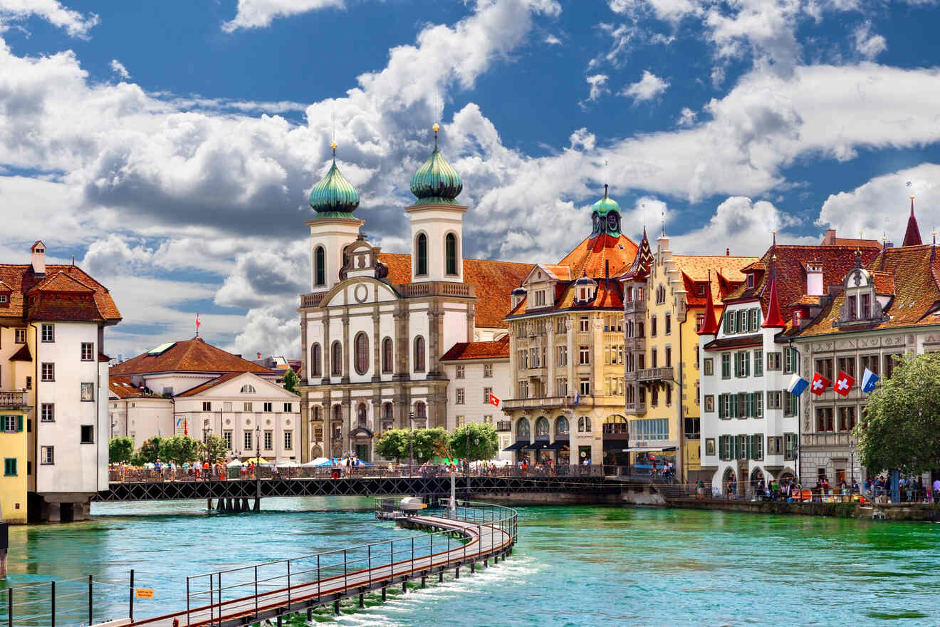 a body of water with buildings along it