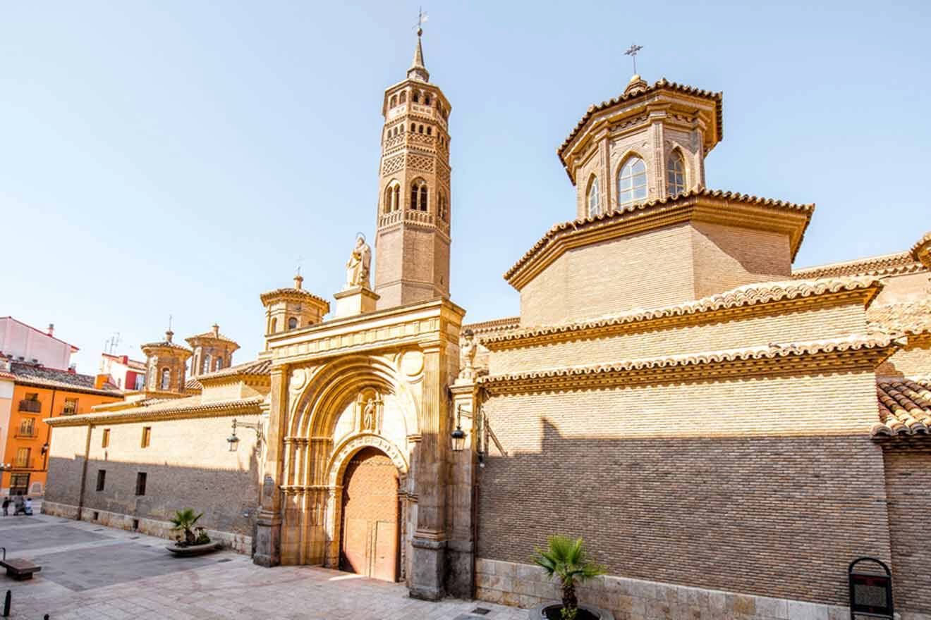 church building with a various towers and statues