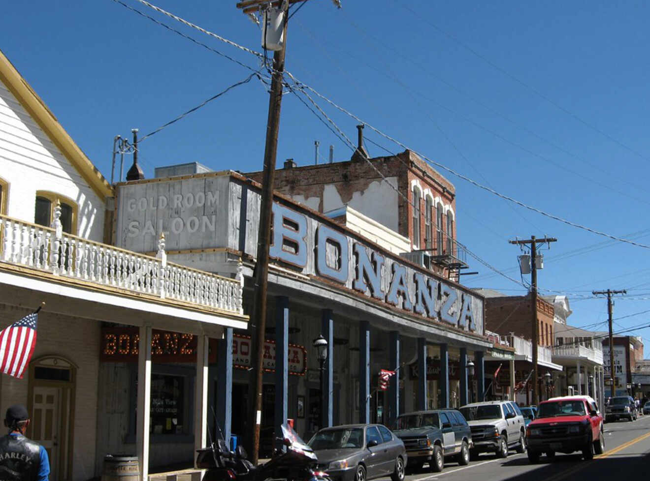 view of a bonanza old western saloon in a city