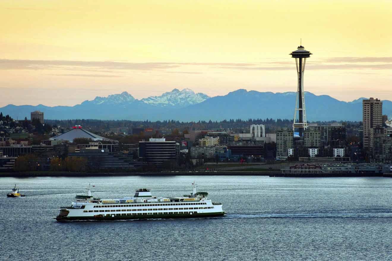 a large boat in a large body of water