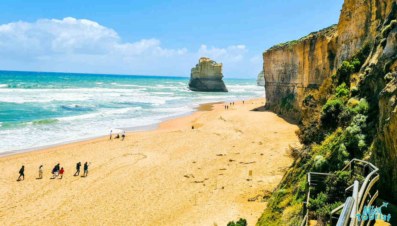 people walking on a beach