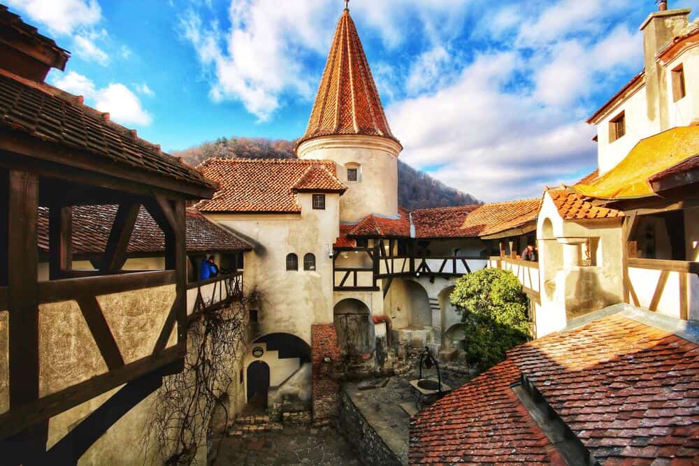 courtyard inside Bran Castle