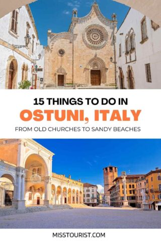 collage with buildings and landscapes around Ostuni