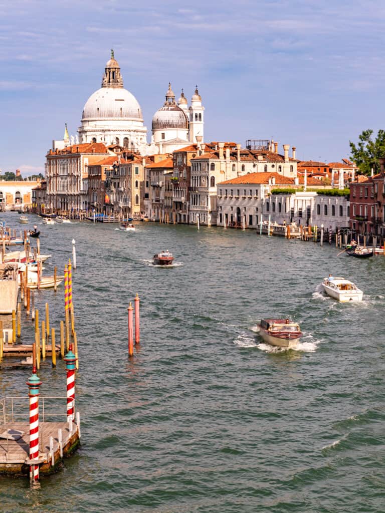 view of dome Santa Maria della Salute along grand canal