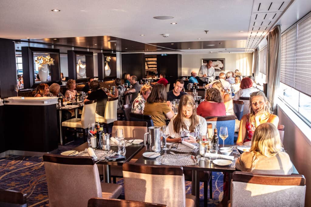 People dining in a restaurant