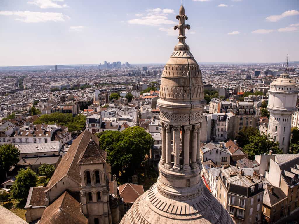 View over a city from top of a church