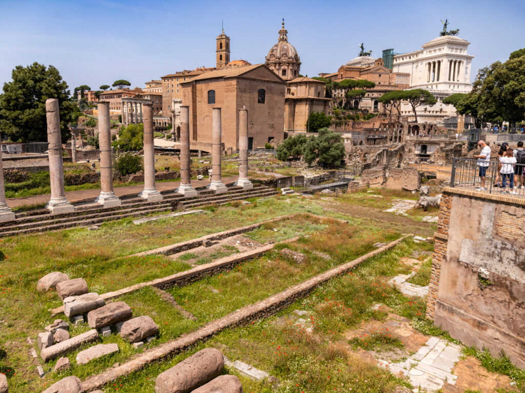 ruins in front of the curia julia