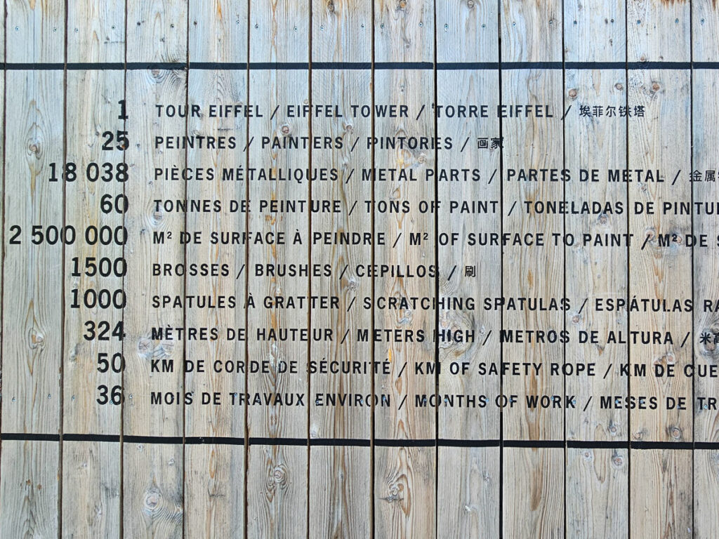 eiffel tower facts on the wall