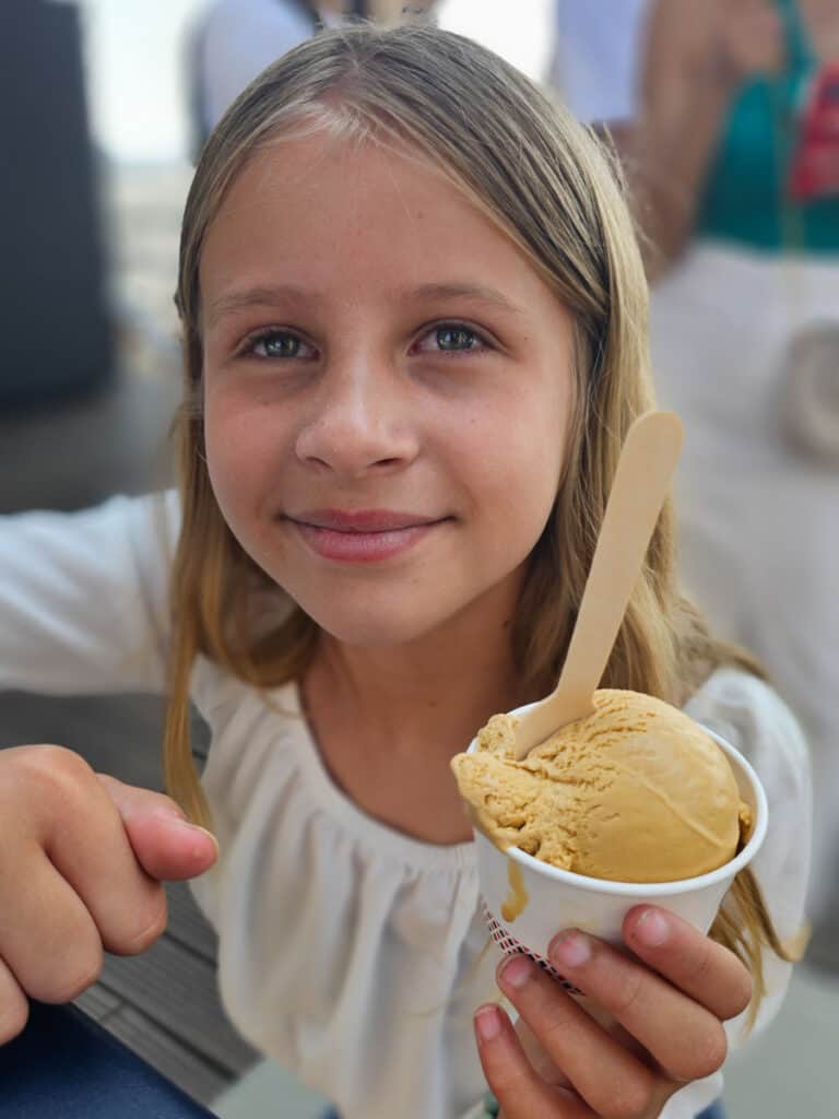 savannah holding up ice cream