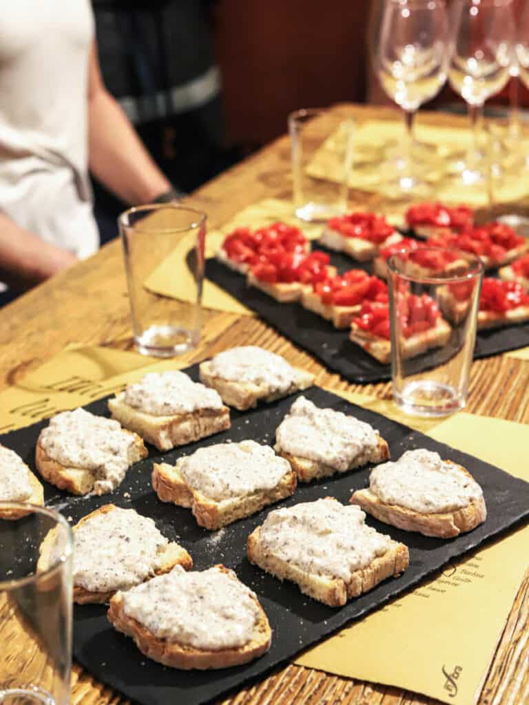 bruschetta on table