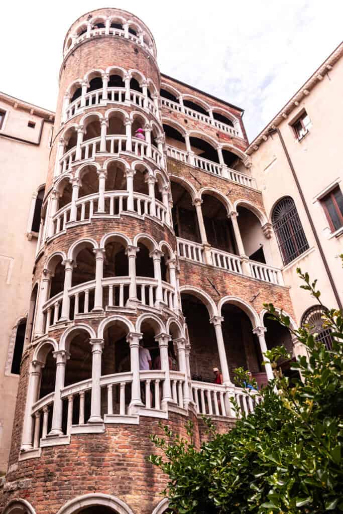 spiral staircase attached to outside of building