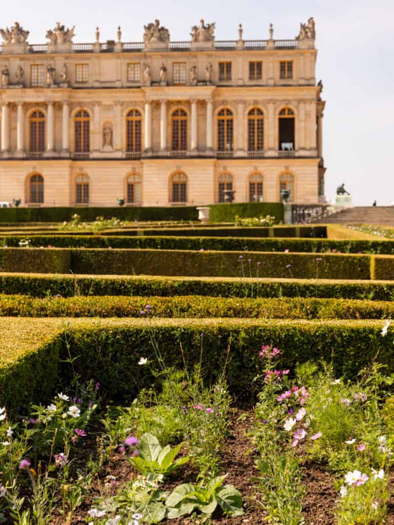 flowers in front of versailles palace