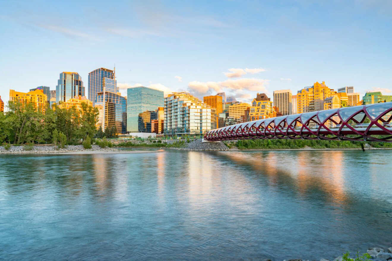 A bridge over a river in calgary, alberta.