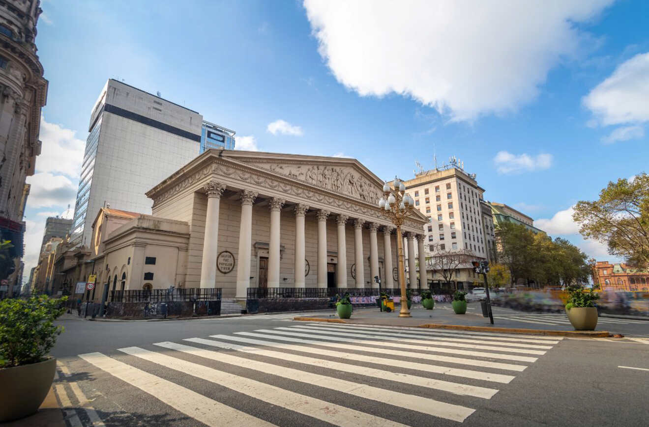 view of a cathedral looking like a pantheon with columns