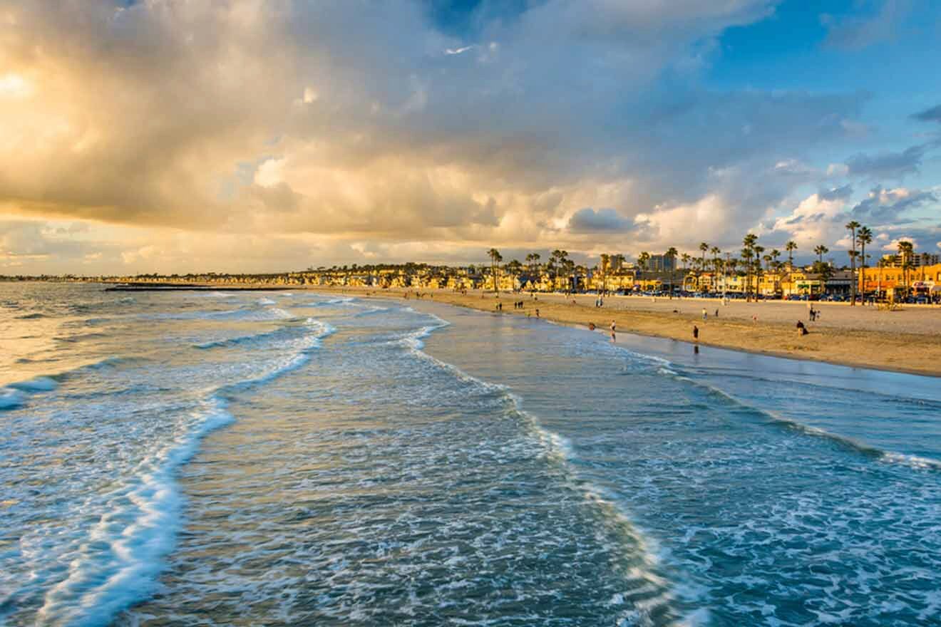 The beach at sunset