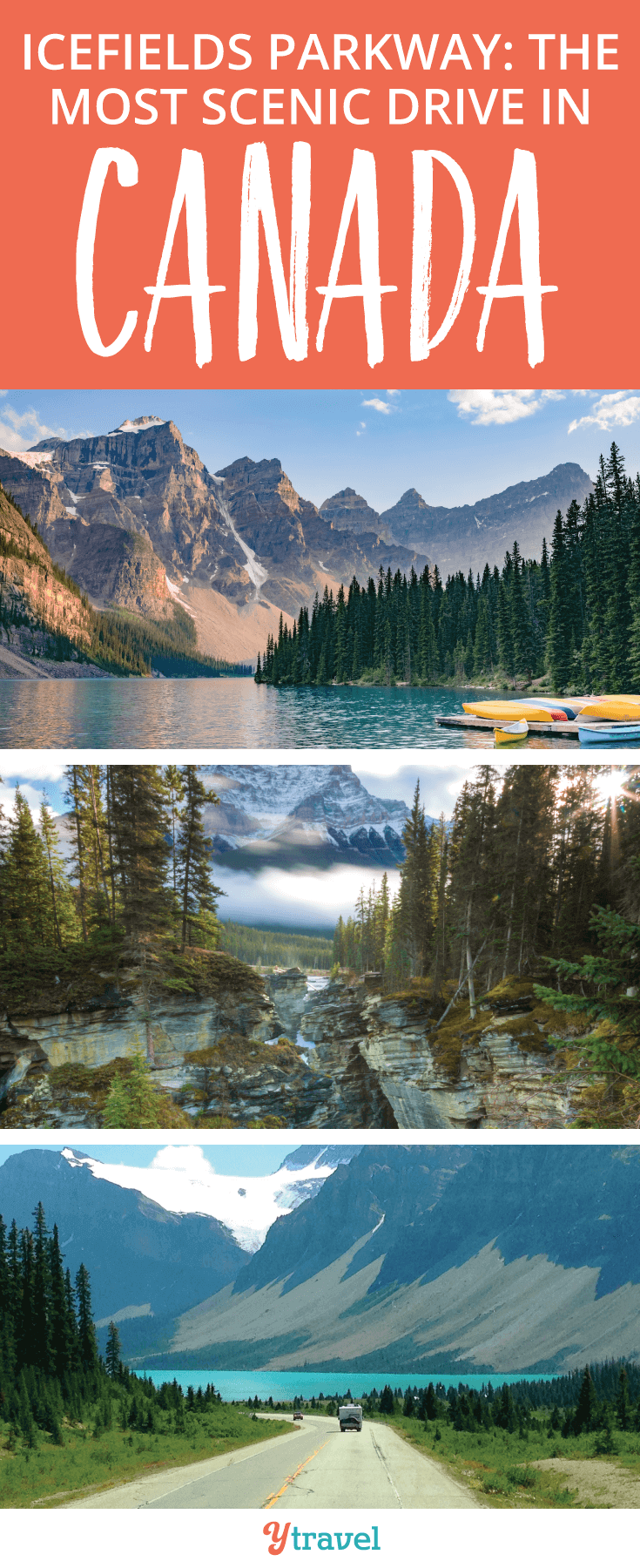 Icefields Parkway is the most scenic drive in Canada! Check out these beautiful lakes, waterfalls and jaw dropping mountains.