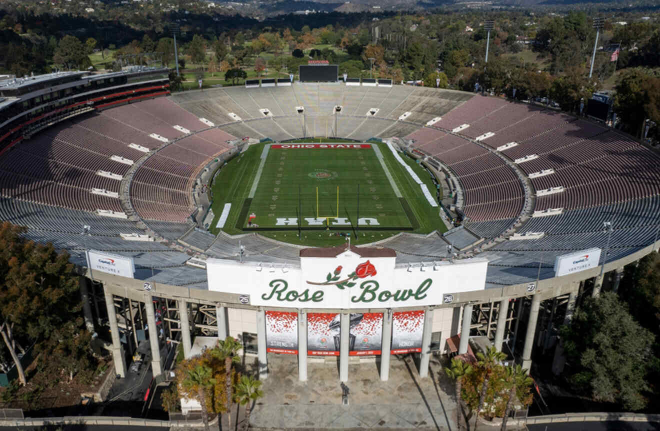 aerial view of a sports stadium