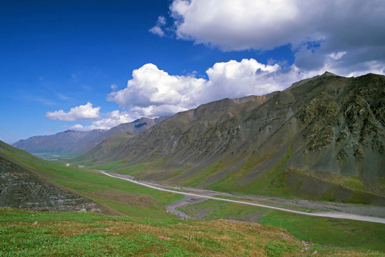 A road between mountains