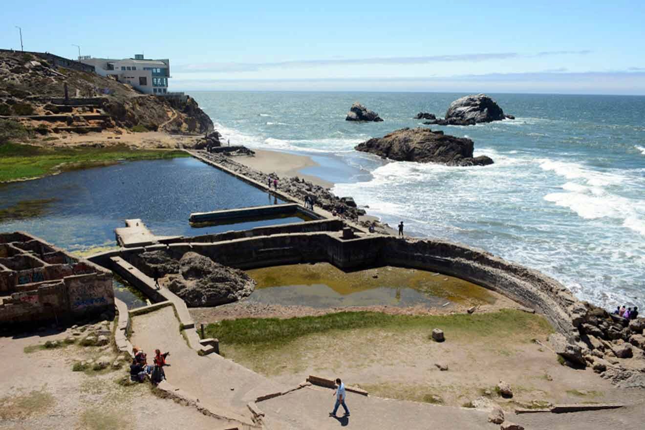 sutro baths next to the ocean