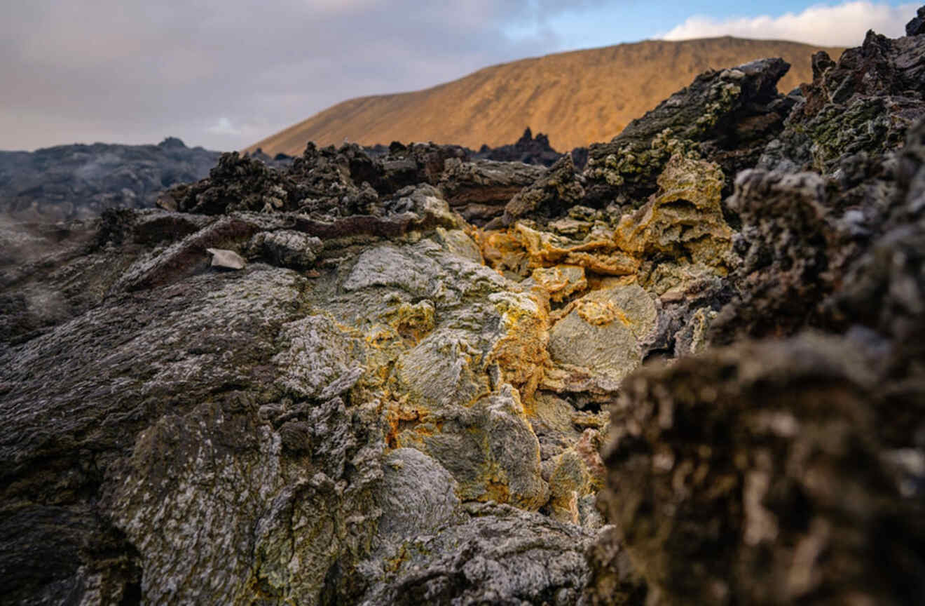 close up look of volcanic rocks