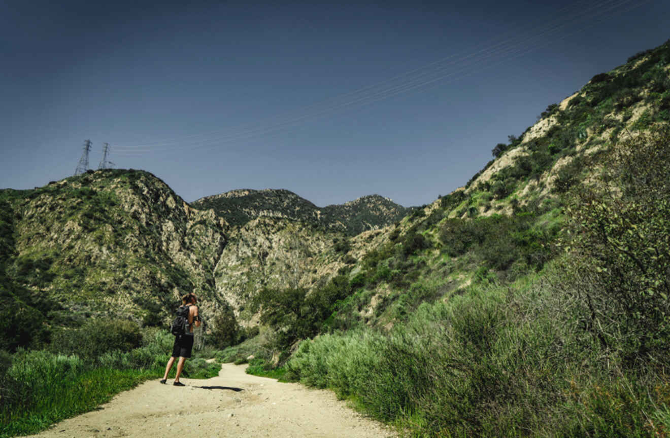 a person hiking in a moutanin