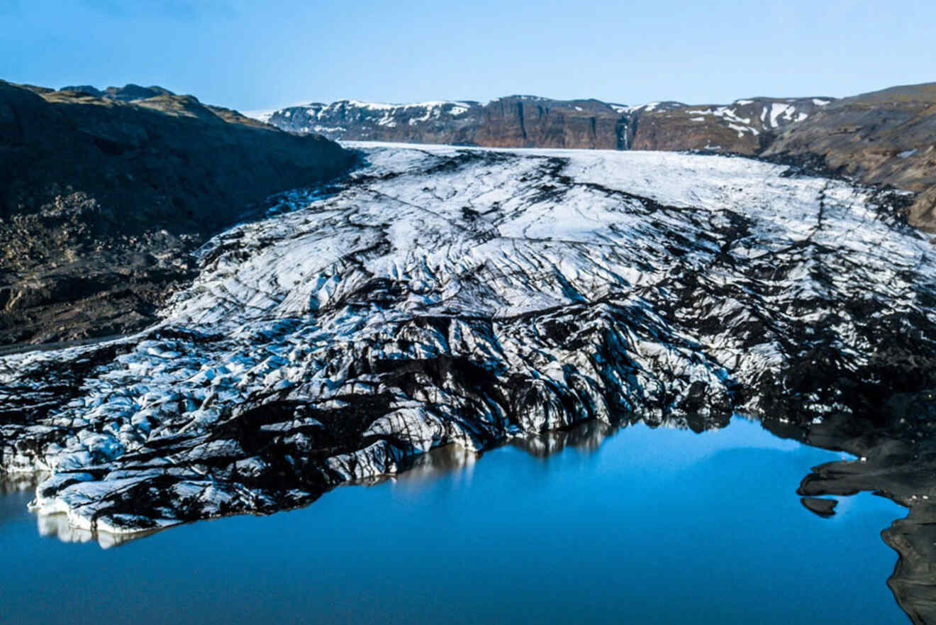 aerial view of a glacier