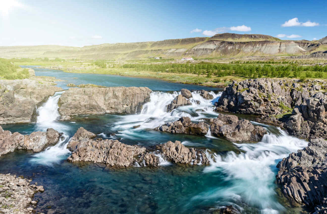 aerial view of a cascade waterfall