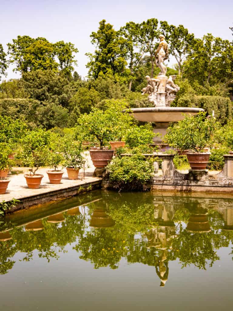 fountain in an island