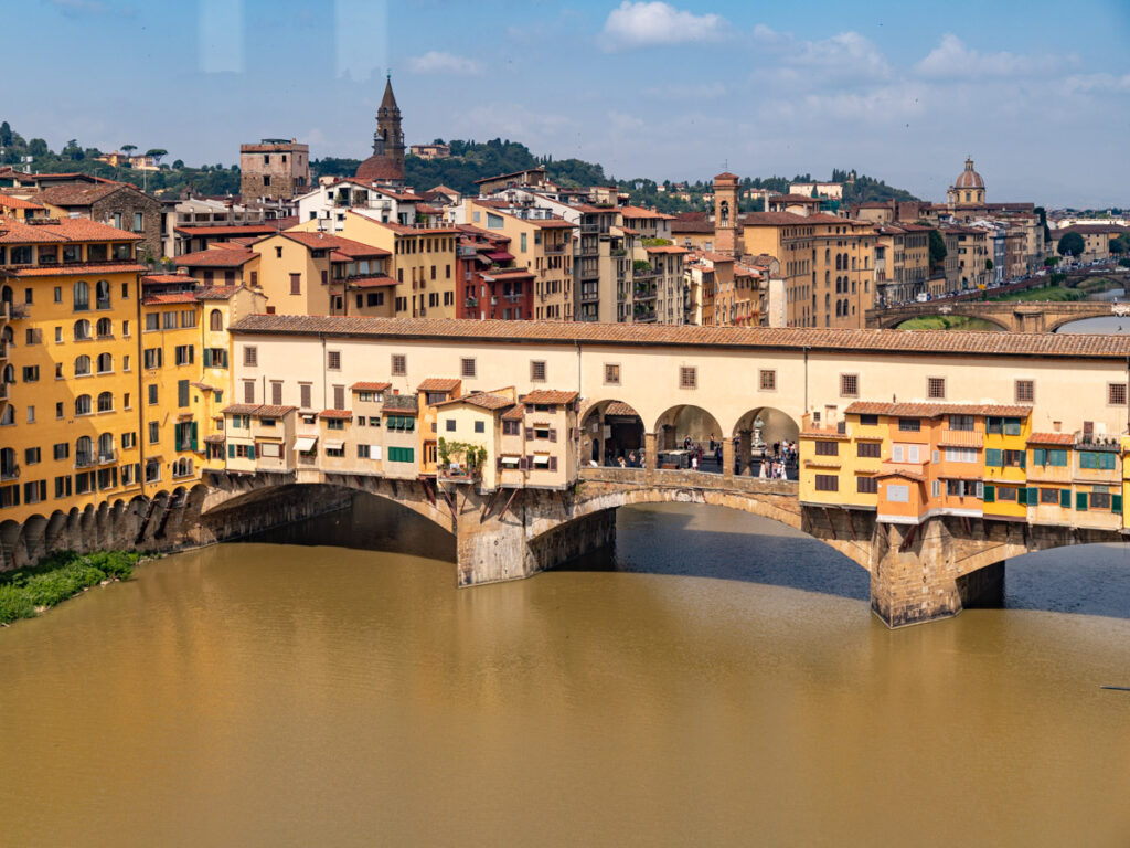 overlooking ponte vecchio and oltrarno neighborhood