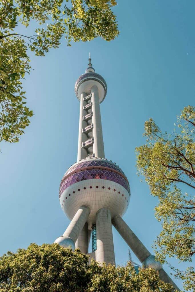 looking up at the pearl tower 