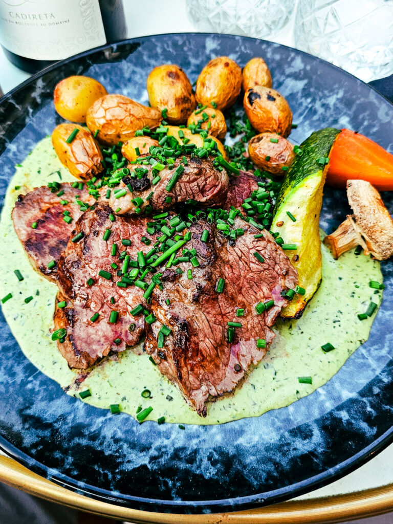 plate of beef and vegetables