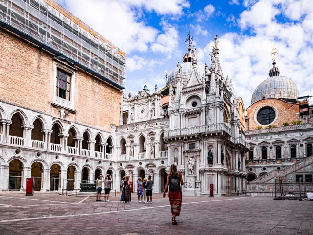 caz standing in courtyard of the doge palace