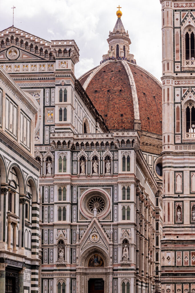 dome peeking through the catherdral tower walls