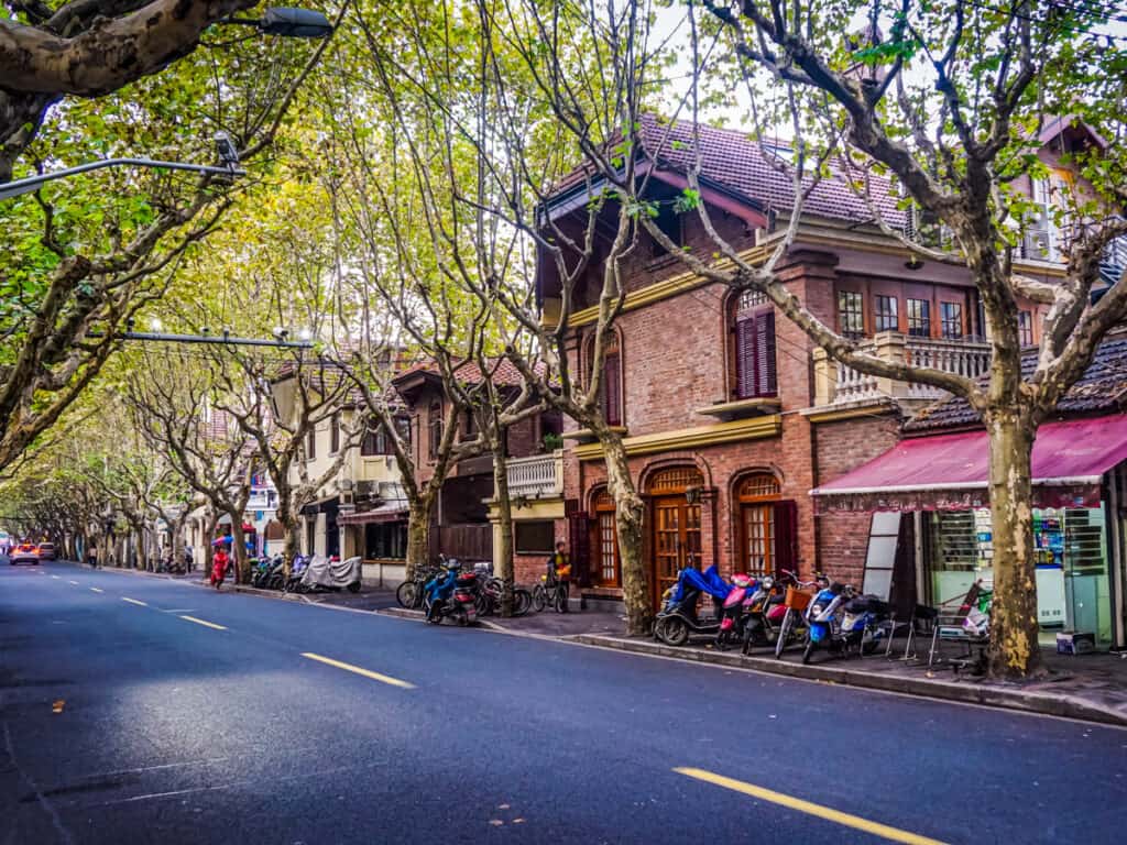 traditional french buildings on street