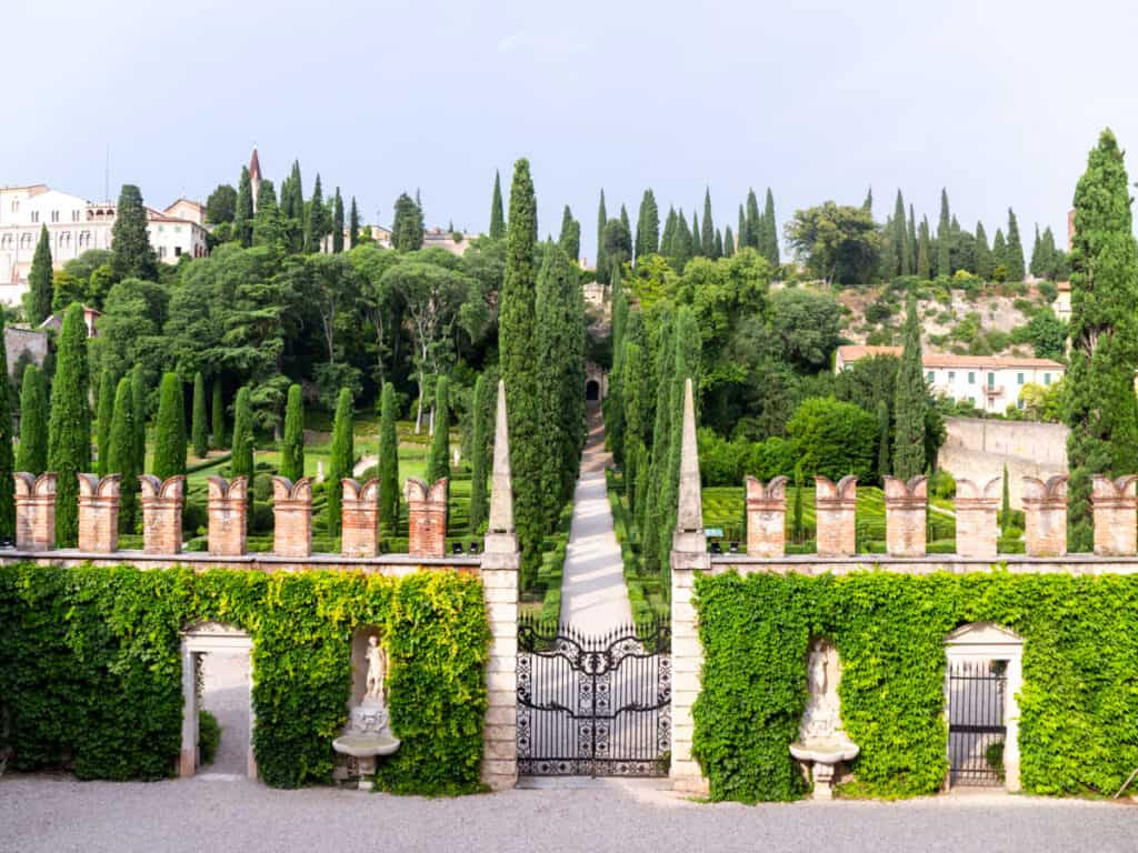 overlookign the gates and gardens of guisti villa