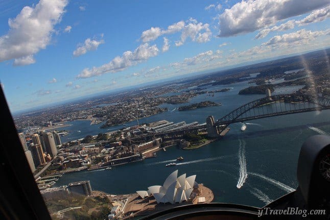 sydney harbour bridge and opera house form the air