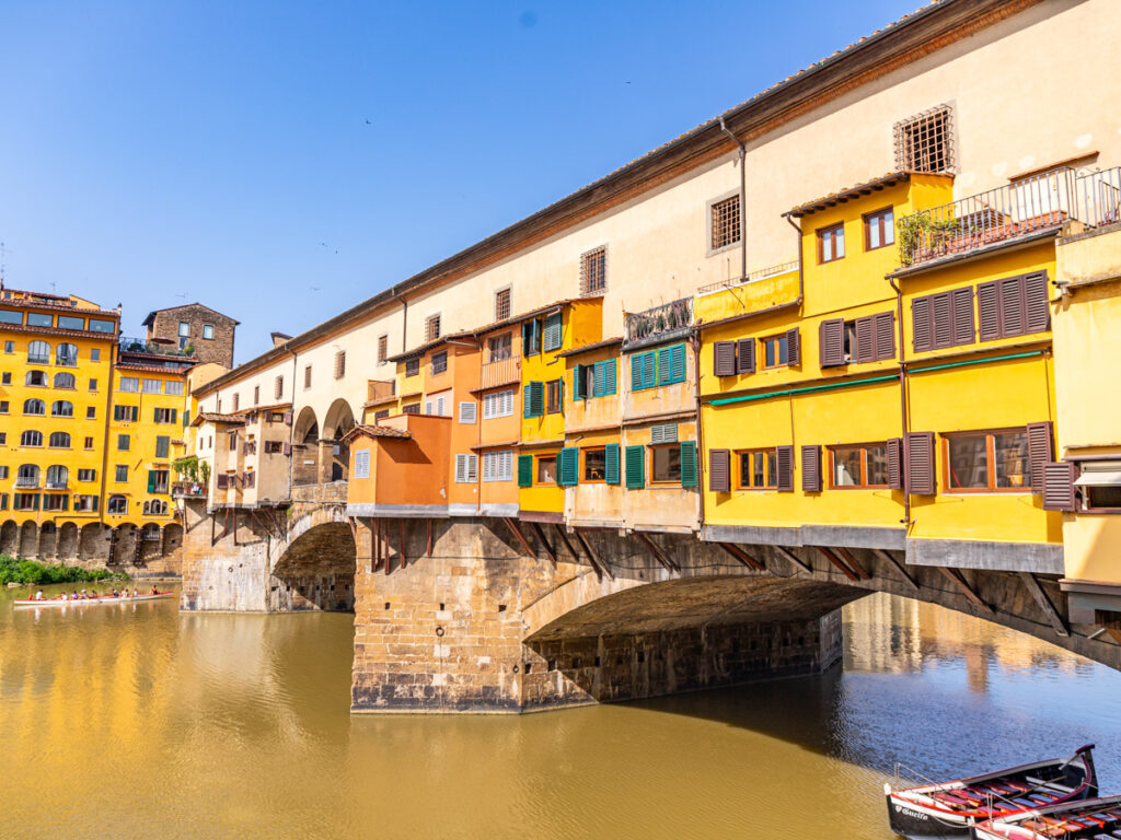 overhanging shops of ponte vecchio 